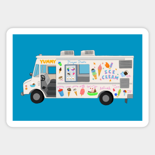 Ice Cream Truck Digital Art Illustration Magnet